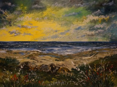 Картина под названием "" THE SEA BEFORE TH…" - Sergeys Balura, Подлинное произведение искусства, Масло Установлен на Деревян…