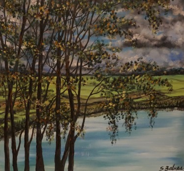 Schilderij getiteld "" ON THE LAKE BEFOR…" door Sergeys Balura, Origineel Kunstwerk, Olie