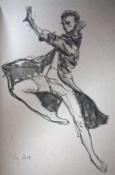 Drawing titled "Dance" by Tay Aguilar, Original Artwork, Pencil