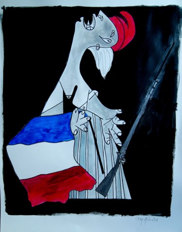 Painting titled "La libertad" by Tay Aguilar, Original Artwork, Acrylic