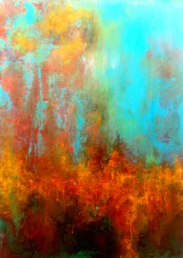 Pittura intitolato "Abstracto cálido" da Tay Aguilar, Opera d'arte originale, Acrilico