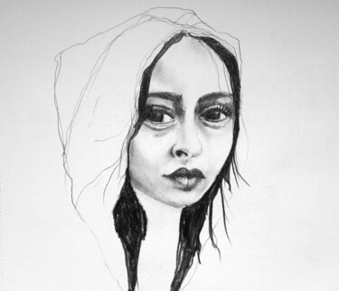 Drawing titled "Rebeca" by Tay Aguilar, Original Artwork, Pencil