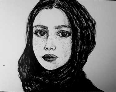 Drawing titled "Úrsula" by Tay Aguilar, Original Artwork, Ink