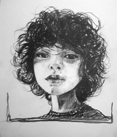 Drawing titled "Lucía" by Tay Aguilar, Original Artwork, Pencil