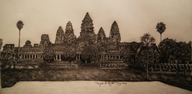 Dessin intitulée "Templo de Angkor" par Tay Aguilar, Œuvre d'art originale, Crayon