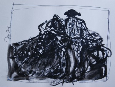 Drawing titled "Tauromaquia" by Tay Aguilar, Original Artwork, Ink