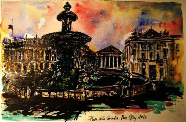 Painting titled "Plaza de la Concord…" by Tay Aguilar, Original Artwork, Other