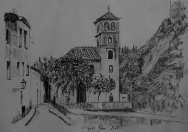 Dibujo titulada "Iglesia de San Pedro" por Tay Aguilar, Obra de arte original, Lápiz
