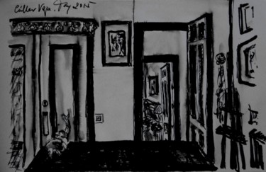Desenho intitulada "Desde mi cuarto" por Tay Aguilar, Obras de arte originais, Tinta