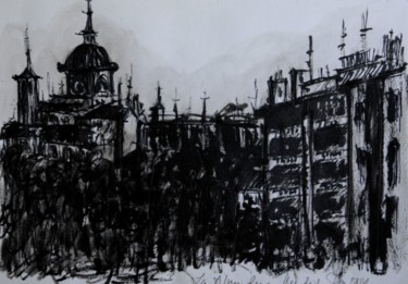 Drawing titled "Madrid desde la Cue…" by Tay Aguilar, Original Artwork, Ink