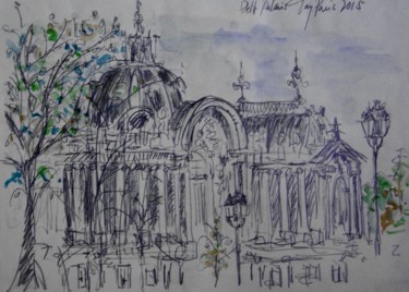 Zeichnungen mit dem Titel "Petit-Palais" von Tay Aguilar, Original-Kunstwerk, Bleistift
