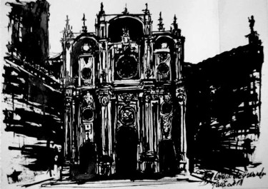 Disegno intitolato "Plaza de las Pasieg…" da Tay Aguilar, Opera d'arte originale, Inchiostro