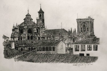 Disegno intitolato "Vista de la Catedra…" da Tay Aguilar, Opera d'arte originale, Matita