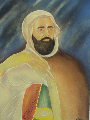 Peinture intitulée "الامير عبد القادر ا…" par Tayeb Lachleg, Œuvre d'art originale, Autre