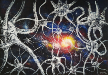 Peinture intitulée "The neurons" par Tayyar Özkan, Œuvre d'art originale, Acrylique