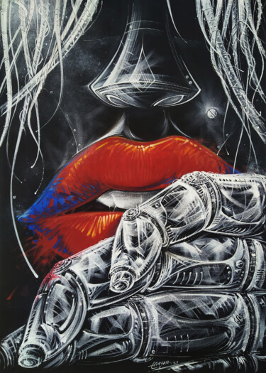 Peinture intitulée "The Lips" par Tayyar Özkan, Œuvre d'art originale, Acrylique