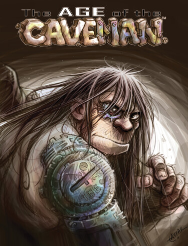 Digitale Kunst mit dem Titel "Caveman the AGE" von Tayyar Özkan, Original-Kunstwerk, 2D digitale Arbeit