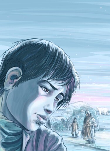 Arts numériques intitulée "Eskimo Boy" par Tayyar Özkan, Œuvre d'art originale, Travail numérique 2D