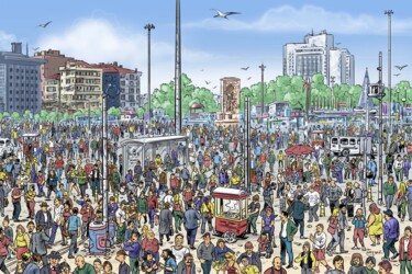 Digital Arts titled "Crowd" by Tayyar Özkan, Original Artwork, 2D Digital Work