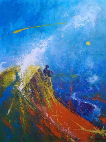 Pittura intitolato "The Hill" da Tayyar Özkan, Opera d'arte originale, Acrilico