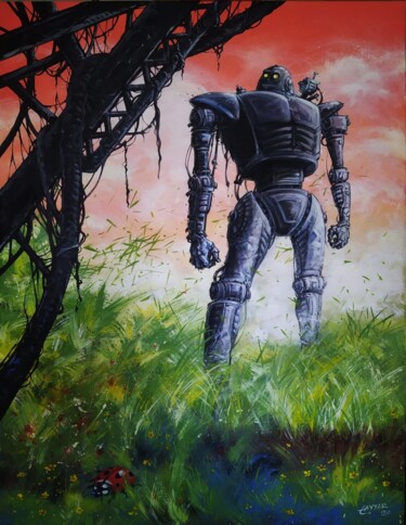 Painting titled "Robot" by Tayyar Özkan, Original Artwork, Acrylic