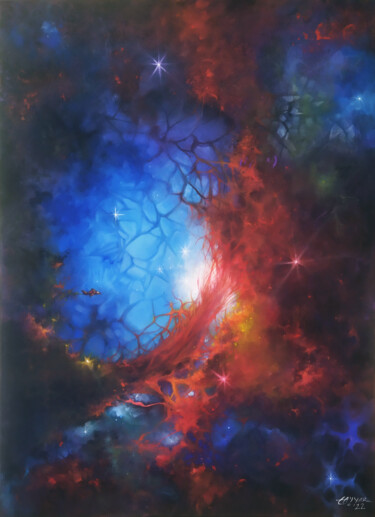 Painting titled "ORGANIC UNIVERSE" by Tayyar Özkan, Original Artwork, Acrylic