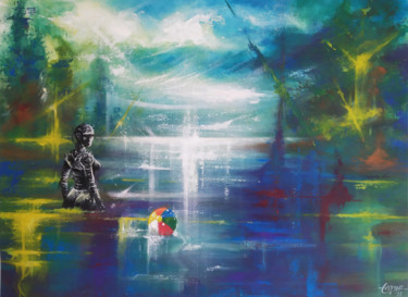 A Sea Ball Painting titled "A Sea Ball" by Tayyar Özkan, Original Art, Acrylic