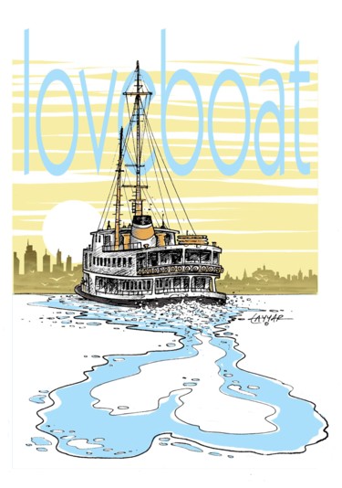 Love Boat Digitale Künste mit dem Titel "Love Boat" von Tayyar Özkan, Original-Kunstwerk, 2D Digital Work