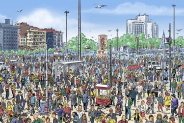 Crowd Arts numériques intitulée "Crowd" par Tayyar Özkan, Œuvre d'art originale, Travail numérique 2D