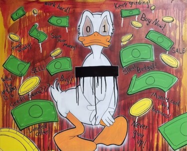 Painting titled "Naked Donald With M…" by Tb, Original Artwork, Acrylic