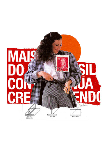Collages intitolato "Posso até ser o teu…" da Tchago Martins, Opera d'arte originale, Collages