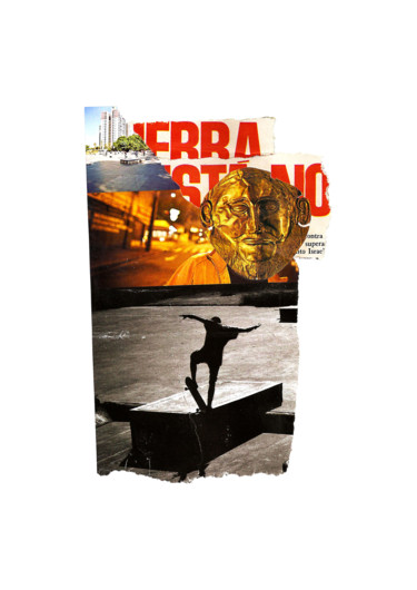 Collages intitulée "O ouro que se manté…" par Tchago Martins, Œuvre d'art originale, Collages Monté sur Carton