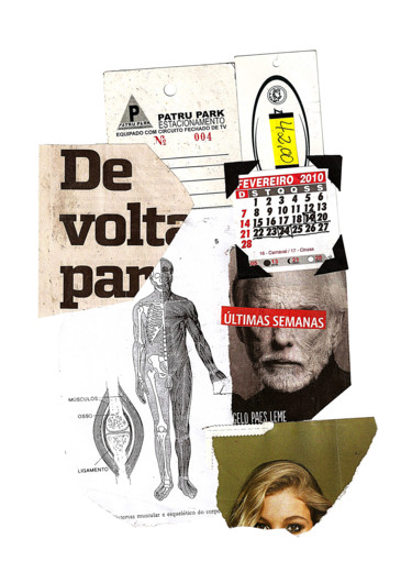 Collages getiteld "É melhor voltar / Y…" door Tchago Martins, Origineel Kunstwerk, Collages Gemonteerd op Karton