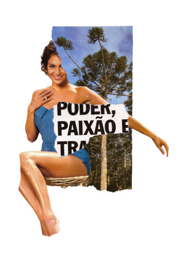 Collages titled "Ela não dava trabal…" by Tchago Martins, Original Artwork, Collages Mounted on Cardboard