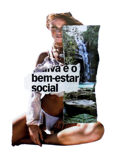 Collages titled "Solidão se resolve…" by Tchago Martins, Original Artwork, Collages Mounted on Cardboard
