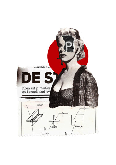 Collagen mit dem Titel "Destaque para o 'P'…" von Tchago Martins, Original-Kunstwerk, Collagen
