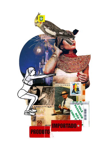 Collages intitulée "Me mudo para Zelând…" par Tchago Martins, Œuvre d'art originale, Collages