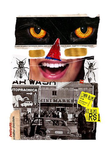 Collages titled "Todo cidadão... / E…" by Tchago Martins, Original Artwork, Collages Mounted on Cardboard