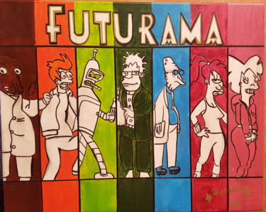 Peinture intitulée "futurama.jpg" par Roland, Œuvre d'art originale, Acrylique