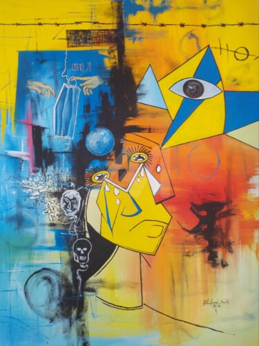 Malerei mit dem Titel "Sadness of our plan…" von Thp, Original-Kunstwerk, Acryl