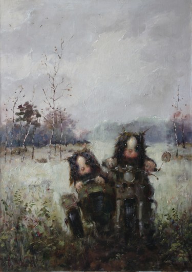 Картина под названием "Осенние поездки за…" - Tchirkoff, Подлинное произведение искусства