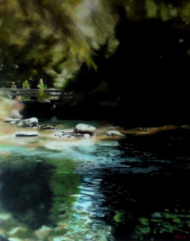 Peinture intitulée "Pont aven: la balad…" par Tchk, Œuvre d'art originale, Huile