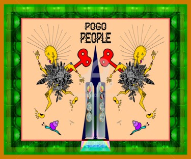 Dibujo titulada "-Pogo-People-" por Tchook.Os, Obra de arte original, Lápiz