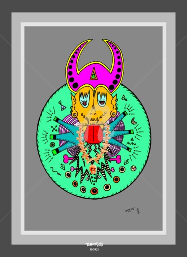 Desenho intitulada "-Kali-" por Tchook.Os, Obras de arte originais, Lápis