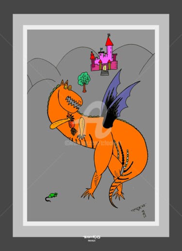 Рисунок под названием "-Dragon-Radin-" - Tchook.Os, Подлинное произведение искусства, Карандаш