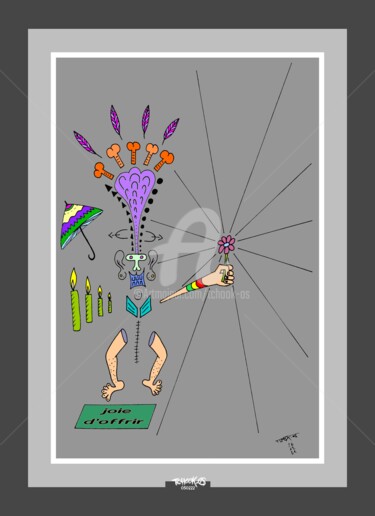 Dessin intitulée "-Joie-D'offrir-" par Tchook.Os, Œuvre d'art originale, Crayon