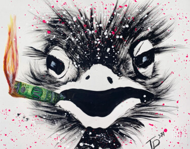 Painting titled "Rich Ostrich that b…" by Td'21, Original Artwork, Acrylic