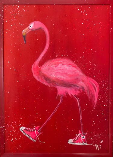 Malerei mit dem Titel "Fenicottero Rosa" von Td'21, Original-Kunstwerk, Acryl