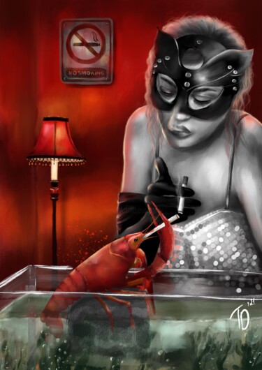 Arte digital titulada "Red is the color of…" por Td'21, Obra de arte original, Pintura Digital