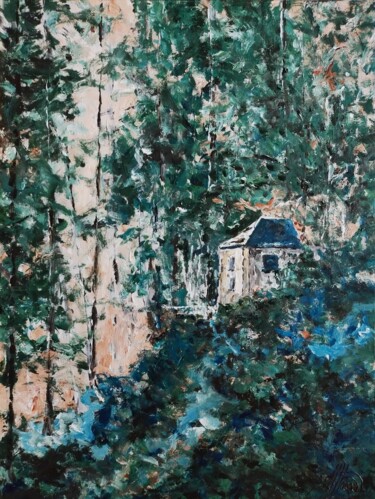 Peinture intitulée "La petite maison" par Antoine Juliens, Œuvre d'art originale, Acrylique Monté sur Carton